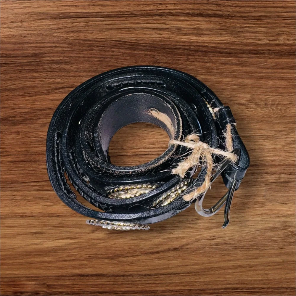 Vintage Concho Cowboy Western Rodeo Style Leather Belt Size 44